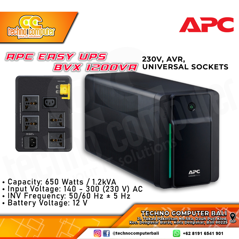 UPS APC Easy BVX1200LI-MS - 1200VA/650W