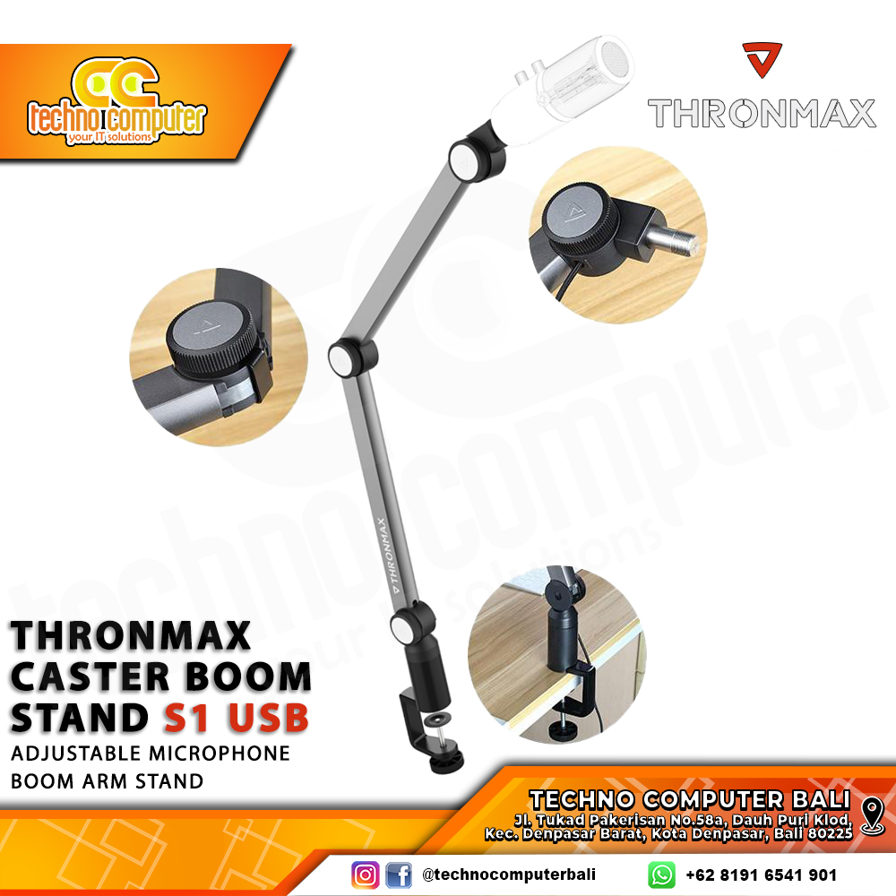 THRONMAX CASTER BOOM STAND S1 USB - Microphone Stand Boom Arm
