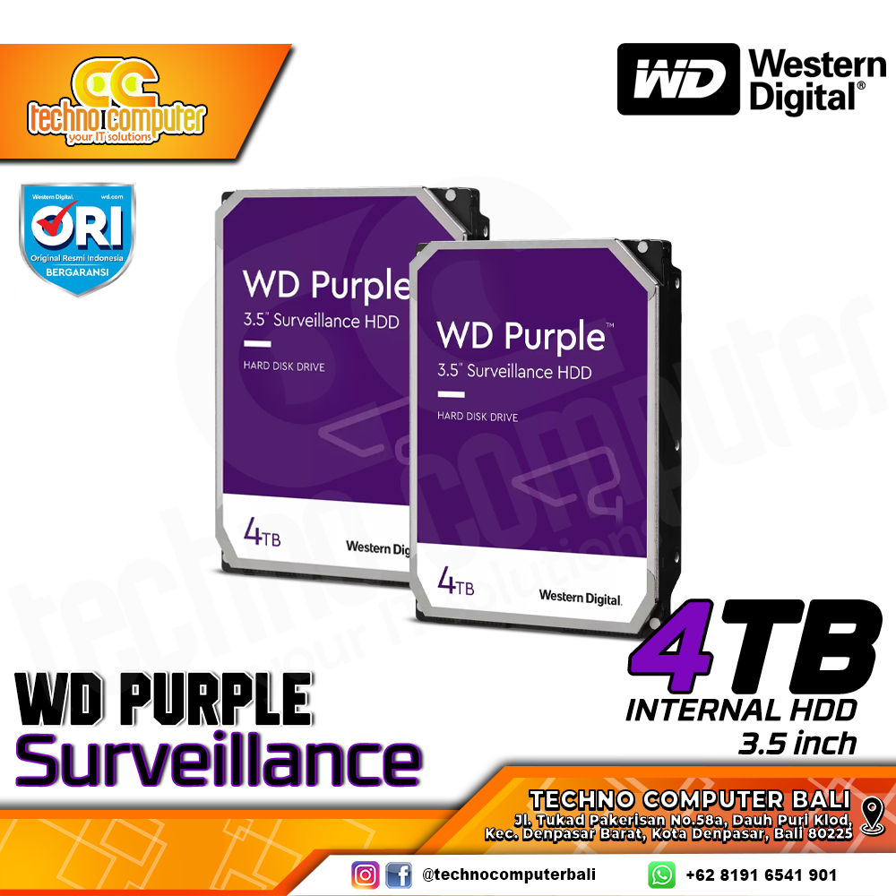 HDD INTERNAL CCTV 3.5 inch WD PURPLE Surveillance 4TB