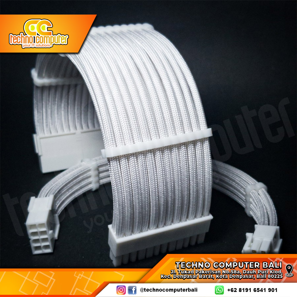 KABEL SLEEVE 8 PIN (6+2) GPU/PCIE CUSTOM - CLASSIC WHITE