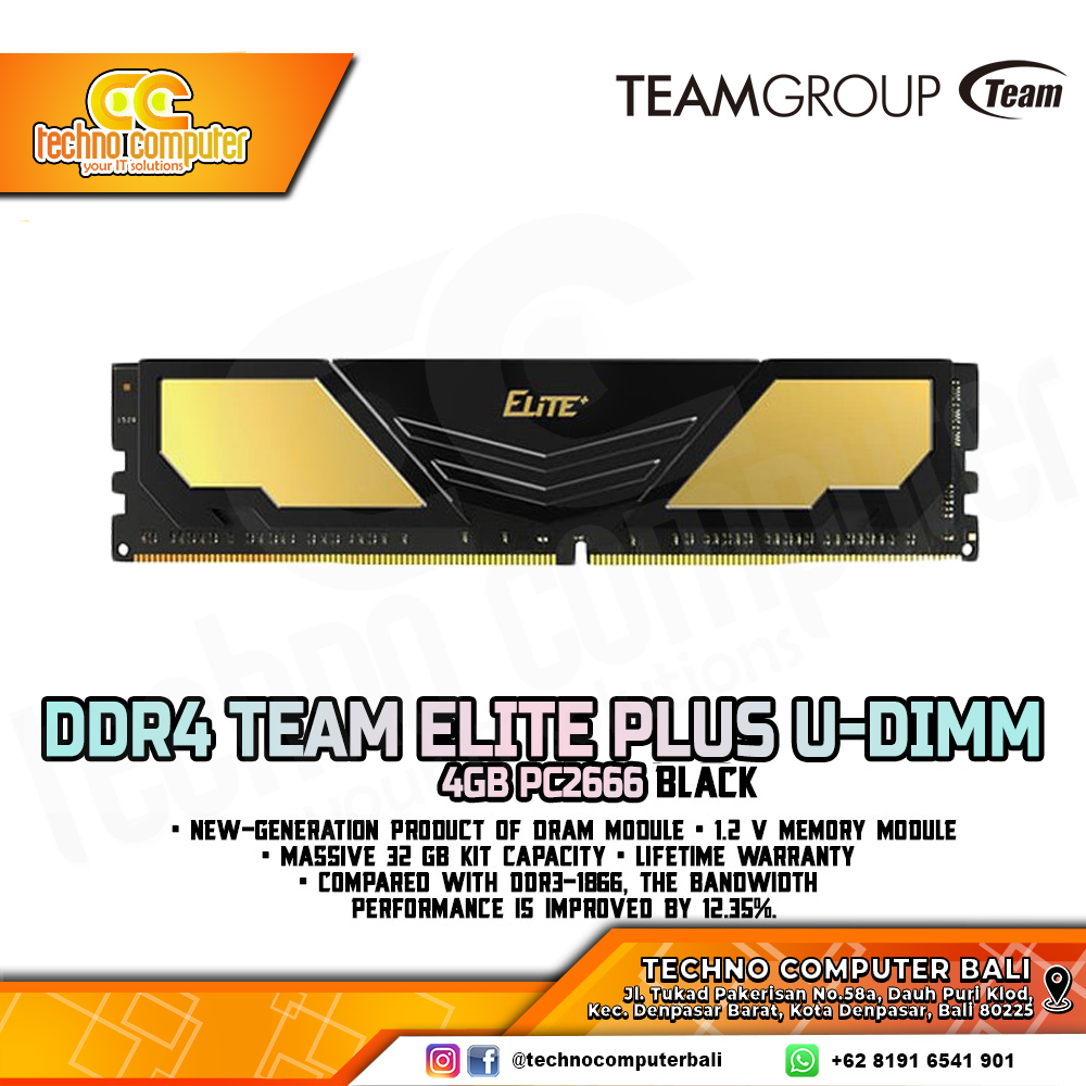 DDR4 TEAM ELITE PLUS 4GB (1x4GB) Single 2666MHz