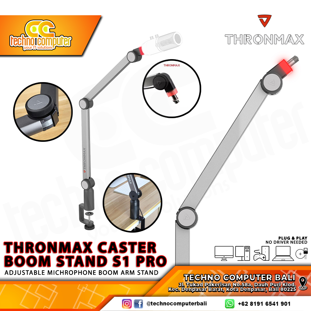THRONMAX CASTER BOOM STAND S1 PRO USB - Microphone Stand Boom Arm