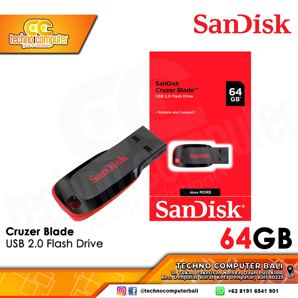 FLASHDISK SANDISK 64GB Cruzer Blade USB 2.0 