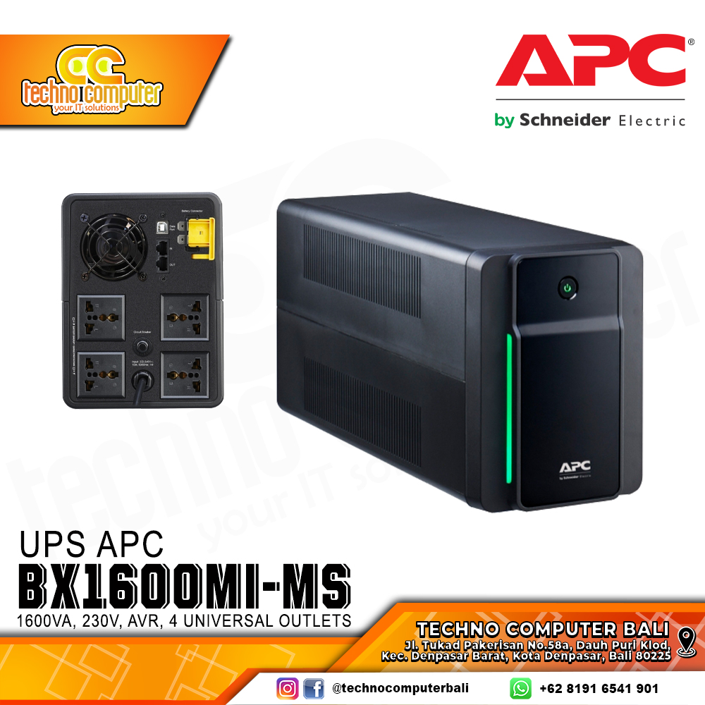 UPS APC Back BX1600MI-MS - 1600VA/900W