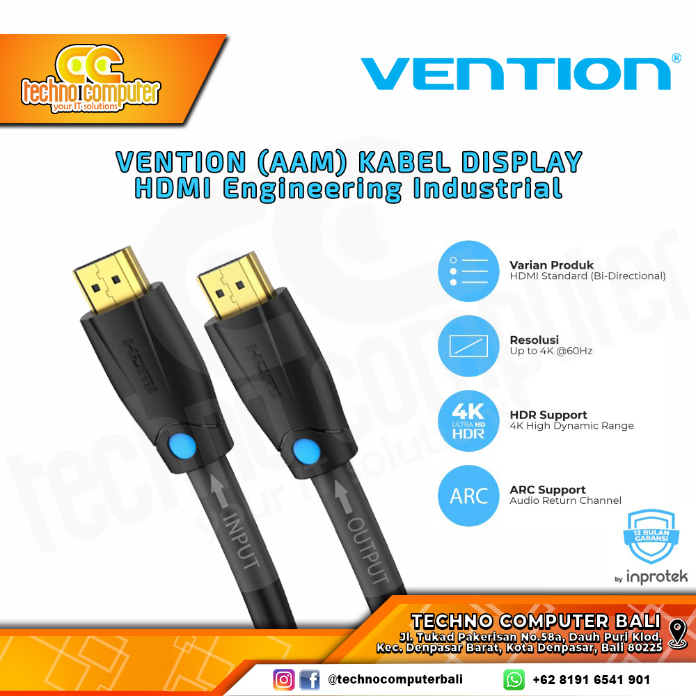 VENTION KABEL HDMI Male to Male Engineering Industrial - AAM 10M