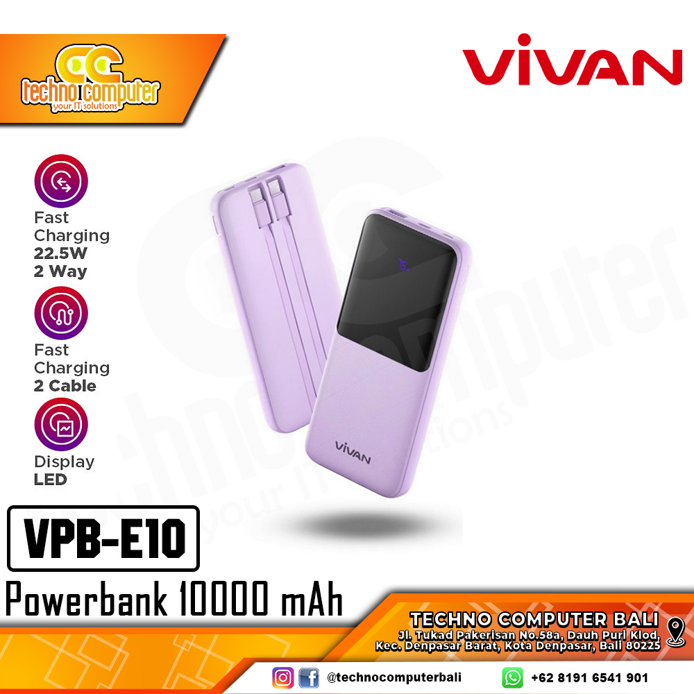 VIVAN Power Bank VBP-E10 10000mAh - Pink