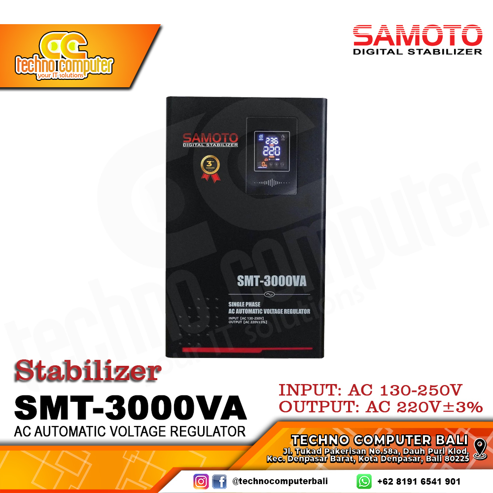 STABILIZER SERVO MOTOR SAMOTO SMT-3000VA