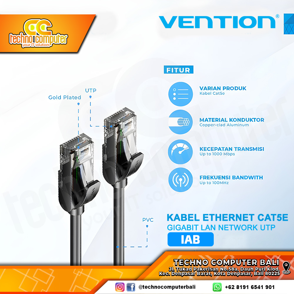 VENTION KABEL LAN Cat5e UTP Gigabit Ethernet RJ45 - IAB 10M