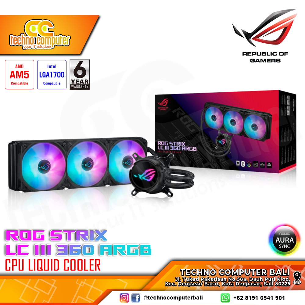 ASUS ROG STRIX LC III 360 ARGB Black - CPU Cooler - 360mm AIO Liquid Cooler