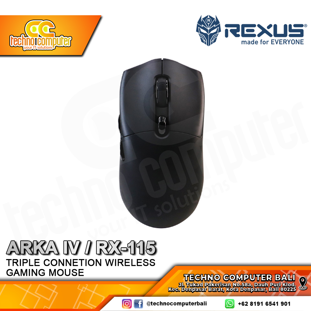 REXUS ARKA IV / RX-115 Triple Connection PAW3311 Black - Gaming Mouse Wireless