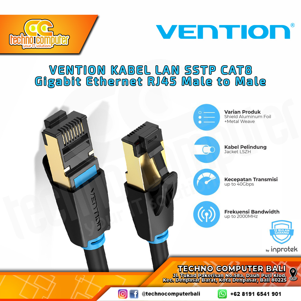 VENTION KABEL JARINGAN - LAN Cat8 SFTP Gigabit Network Patch - IKA 15M