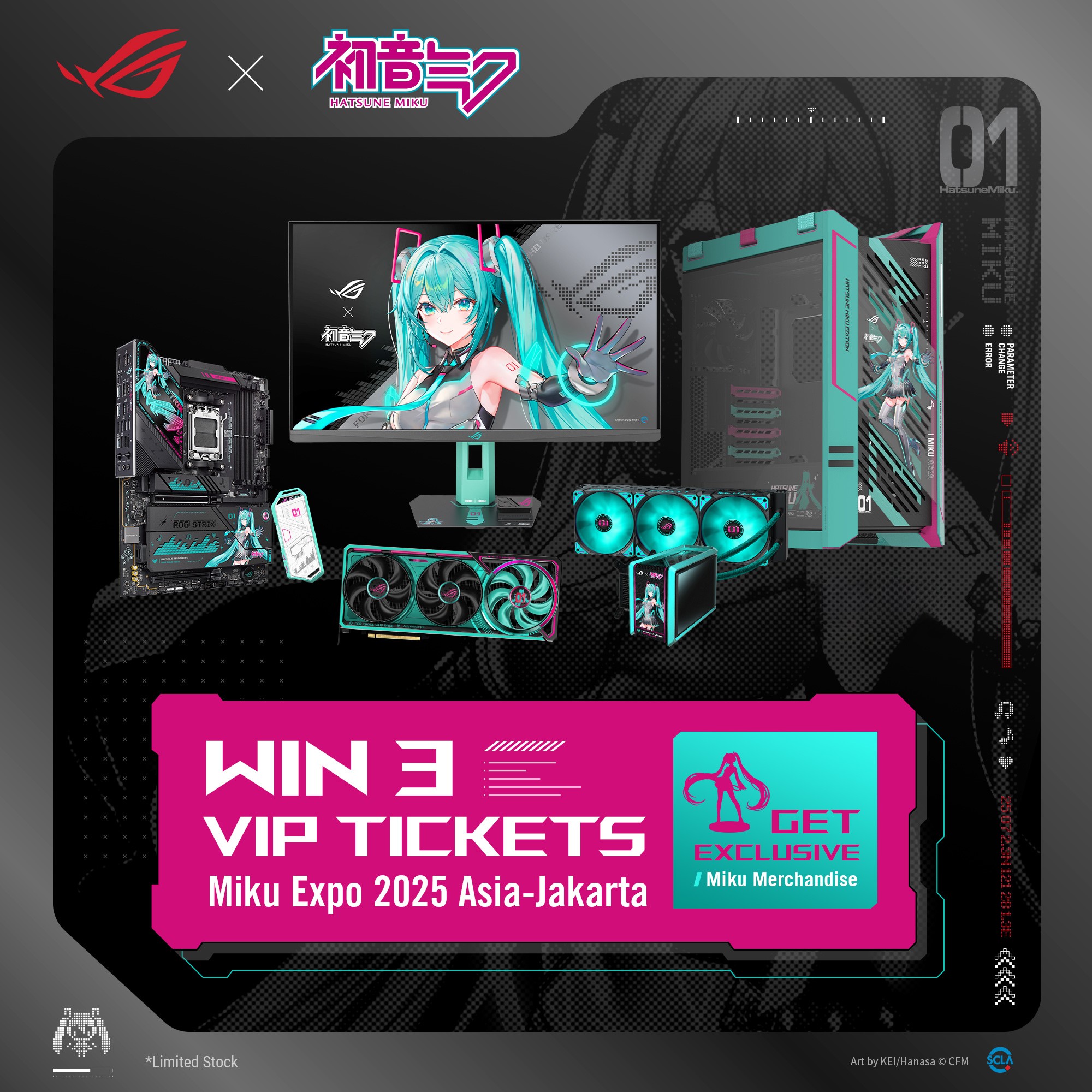 ASUS ROG x HATSUNE MIKU Edition PC Build POWERED BY ASUS - TANPA PSU & GAMING GEAR
