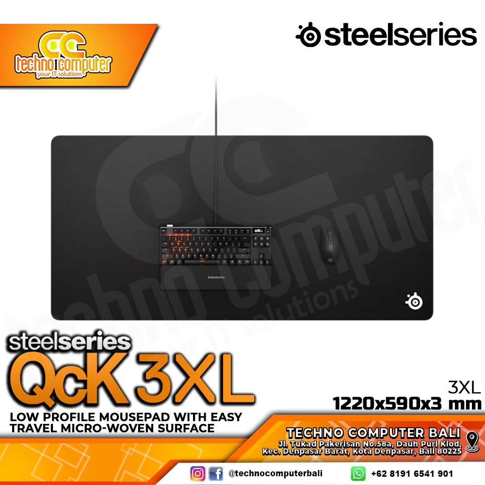 MOUSEPAD STEELSERIES QCK 3XL (1220 x 590 x 3mm) - Gaming Mousepad
