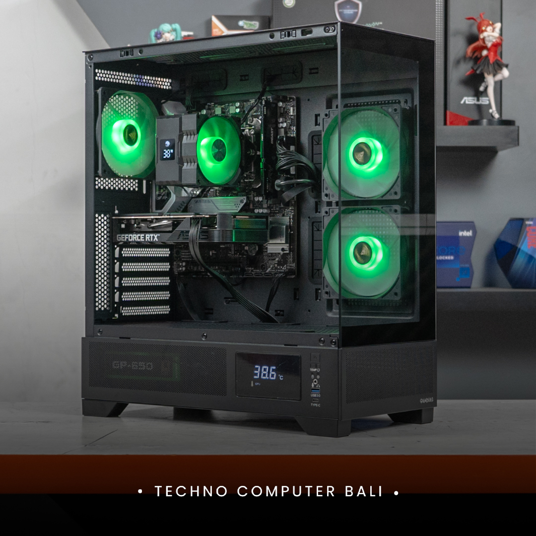 PC GAMING & EDITING / RYZEN 7 8700F / ASUS DUAL RTX 5050 / GAMDIAS ATLAS M1 Black