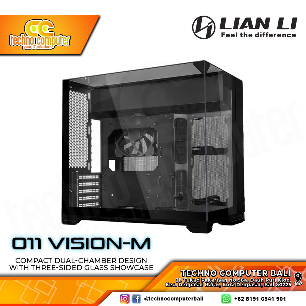 CASING LIAN LI O11 VISION-M Black - Mid Tower mATX Case Tempered Glass