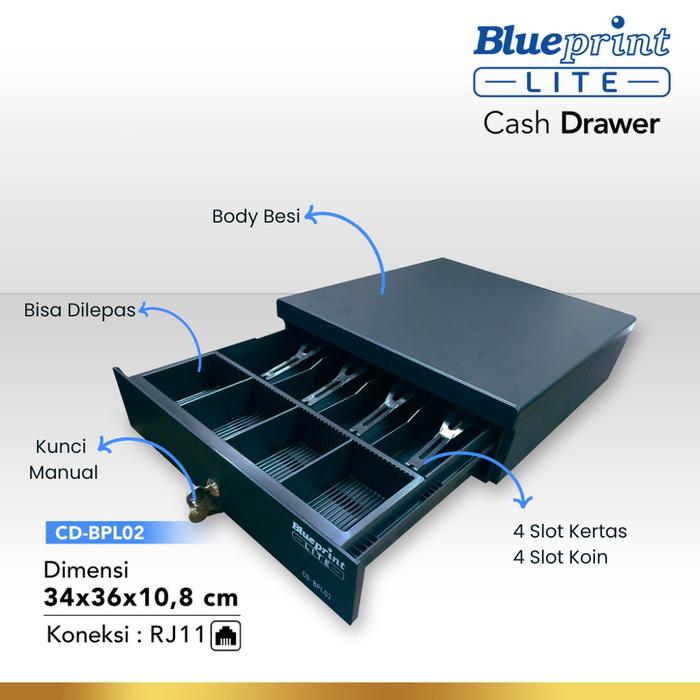 CASH DRAWER BLUEPRINT CD-BPL02 (34x36x10.8cm)